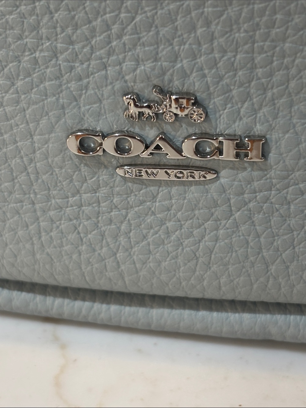 COACH Jules Hobo Bag in Light Blue Pebbled Leather C9190 Like New - Picture 6 of 16
